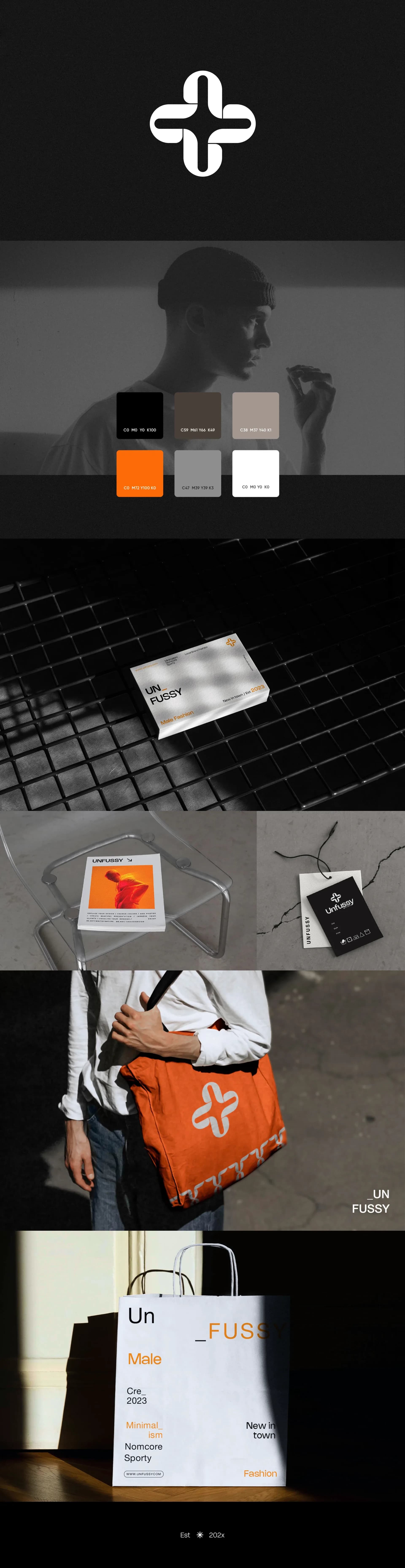 Unfussy: identity, store campaign, packaging and canvas goods